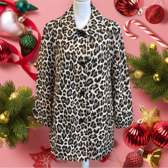 Kate Spade New York Leopard Print Trench Coat - Picture 3 of 15